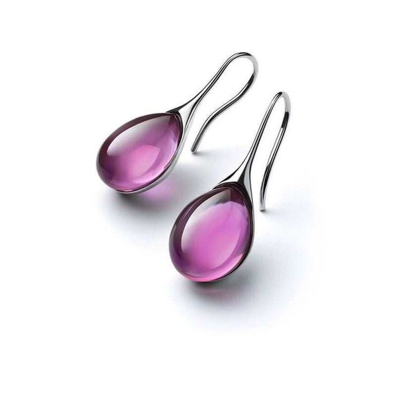 Teardrop Cabochon Dangle Earrings Minimalist Smooth Drop Hook Earrings Elegant Statement Timeless Classic Daily Wedding Party Fashion Jewelry Gift For Women