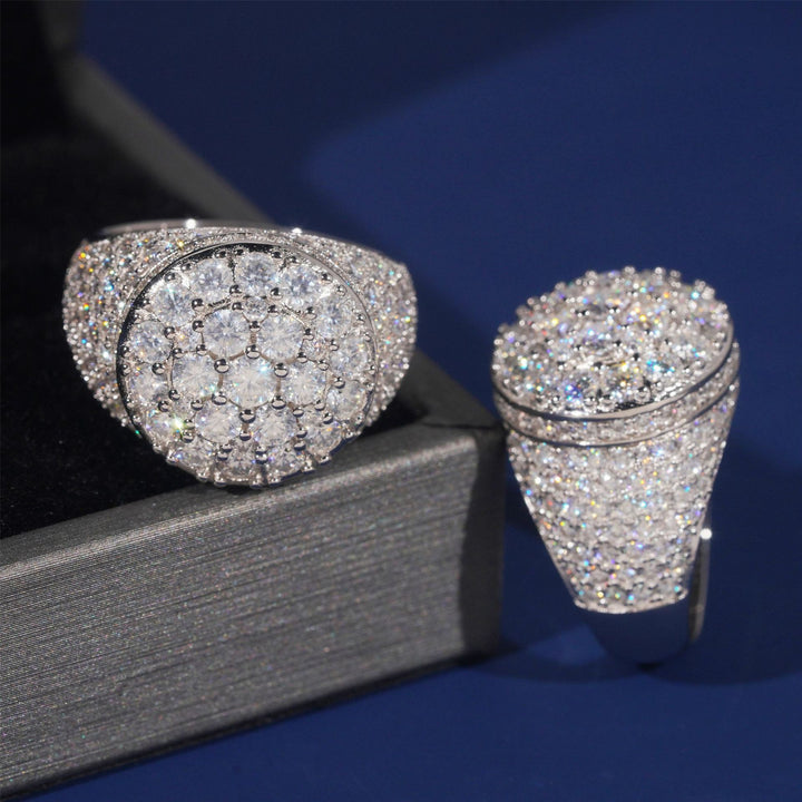 Dome‑Shaped Full‑Pave Wide Heavy‑Weight Hip‑Hop Men’s Ring