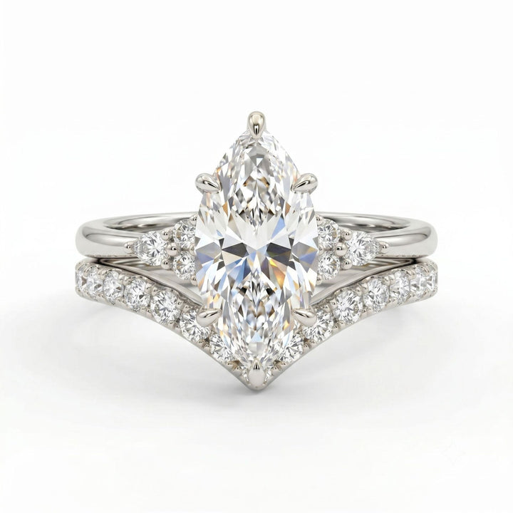 Marquise Cut Diamond Bridal Ring Set For Women Engagement Wedding Promise Stackable Jewelry