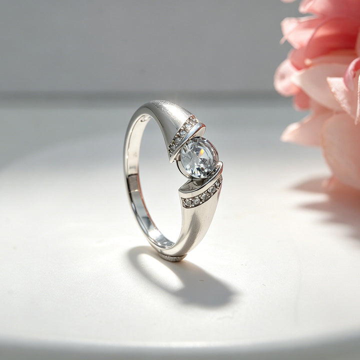 Modern Twist Solitaire Diamond Ring Minimalist Statement Jewelry For Women