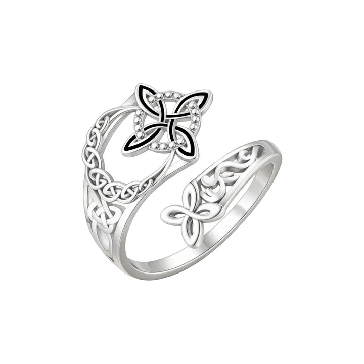 Celtic Knot Moon Open Ring Retro Ethnic Style Personalized Finger Ring