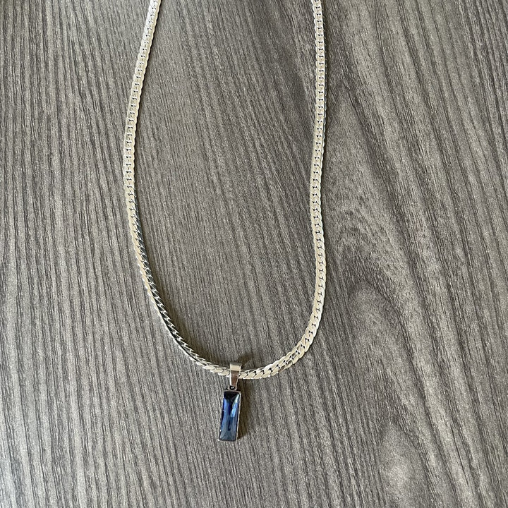 Rectangle Black Diamond Cuban Chain Necklace Minimal Cool Mens Diamond Pendant Choker