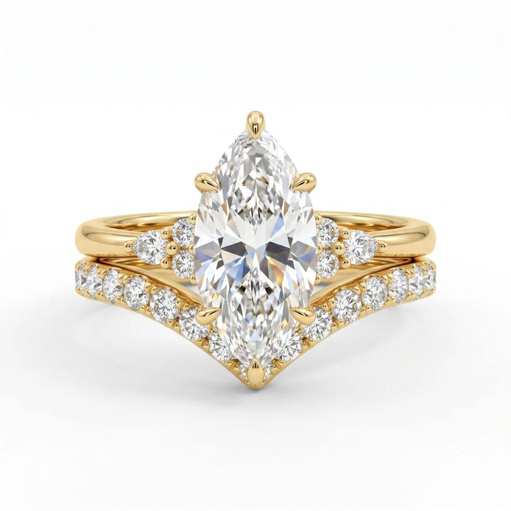Marquise Cut Diamond Bridal Ring Set For Women Engagement Wedding Promise Stackable Jewelry
