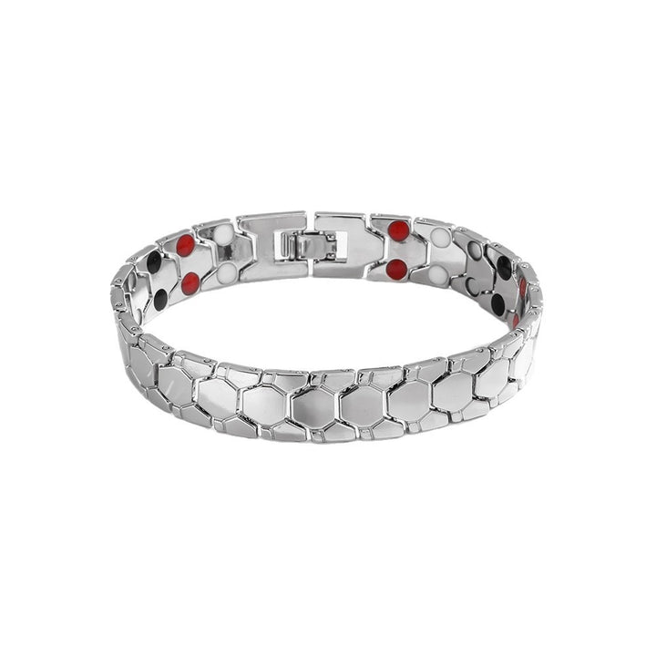 Diamond Sphere Hexagon Men Bracelet Wide Detachable Magnetic Four-in-One Wristband Couple Statement Hand Jewelry For Men Daily Dating Party