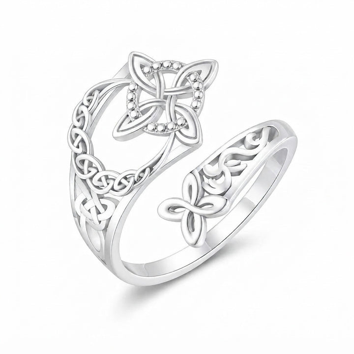 Celtic Knot Moon Open Ring Retro Ethnic Style Personalized Finger Ring
