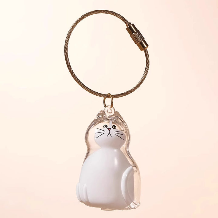Cute Transparent Cat Keychain Cartoon Kitty Bag Charm Pendant