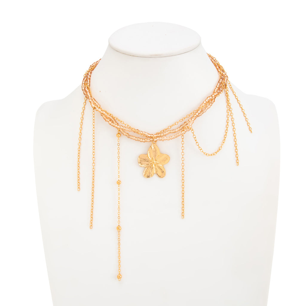 French Luxury Multi-Layer Tassel Flower Necklace