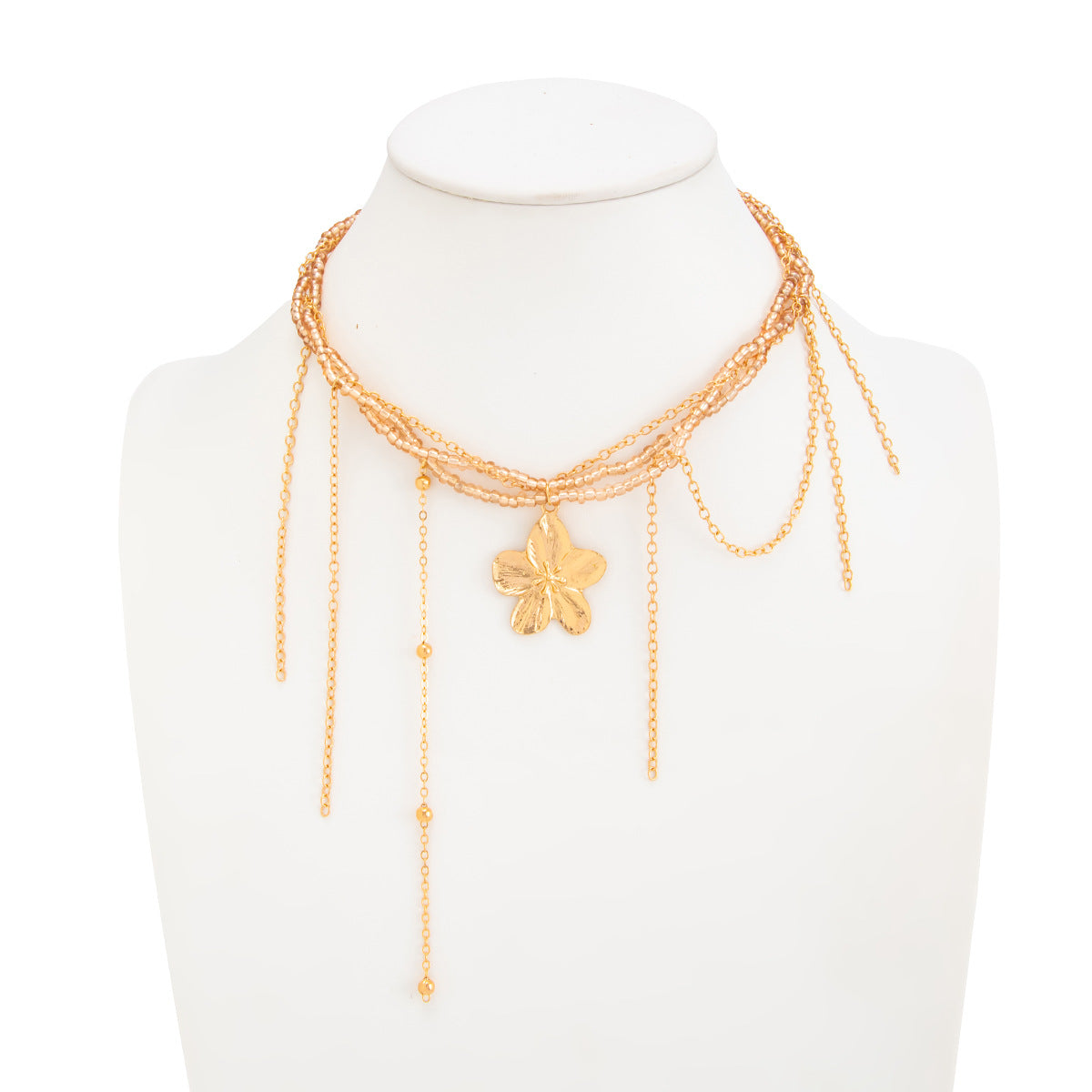 French Luxury Multi-Layer Tassel Flower Necklace