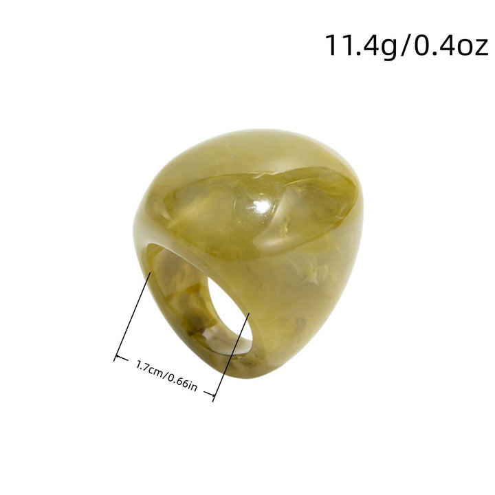 Marbled Swirl Cellulose Acetate Chunky Bubble Ring Retro Large‑Surface Open Women Ring