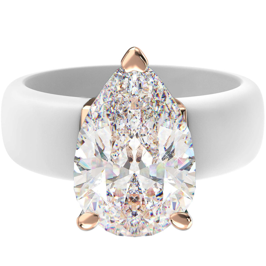 Bold Silicone Band & Diamond Statement Ring | Multiple Cut Options