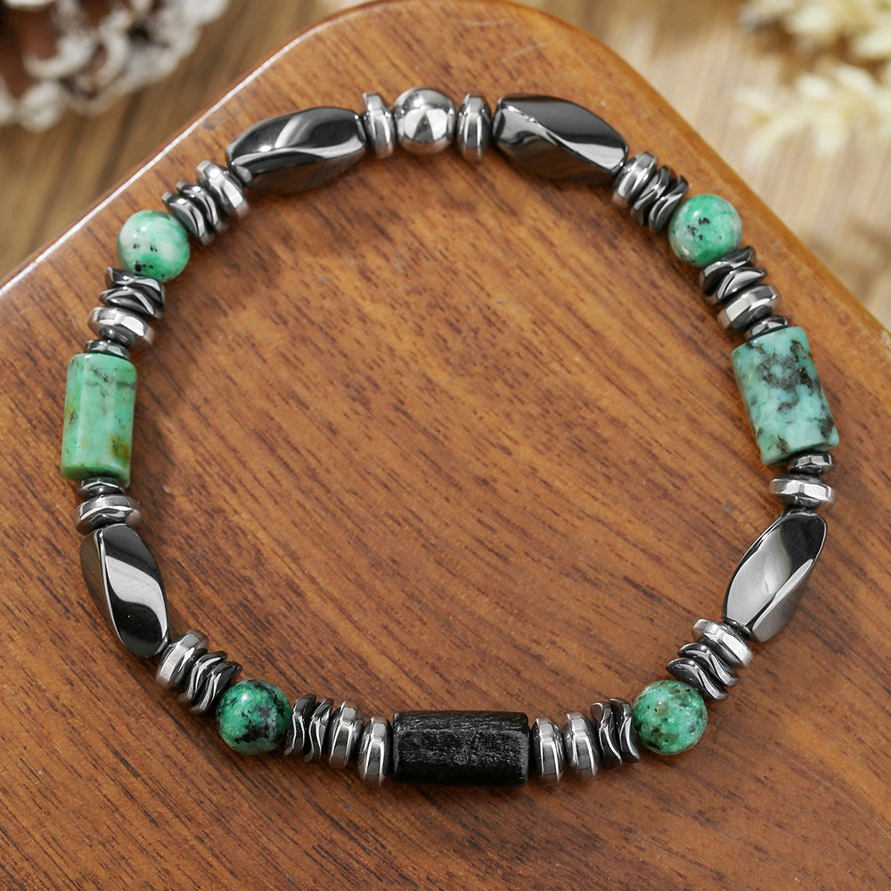 Jade Ebony Beaded Bracelet Unisex Vintage Stackable Fashion Jewelry