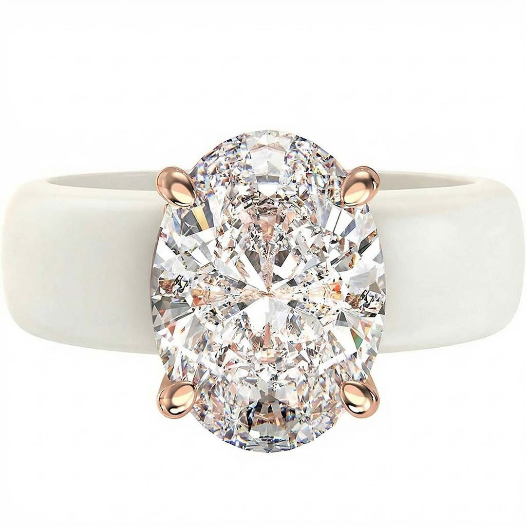 Bold Silicone Band & Diamond Statement Ring | Multiple Cut Options