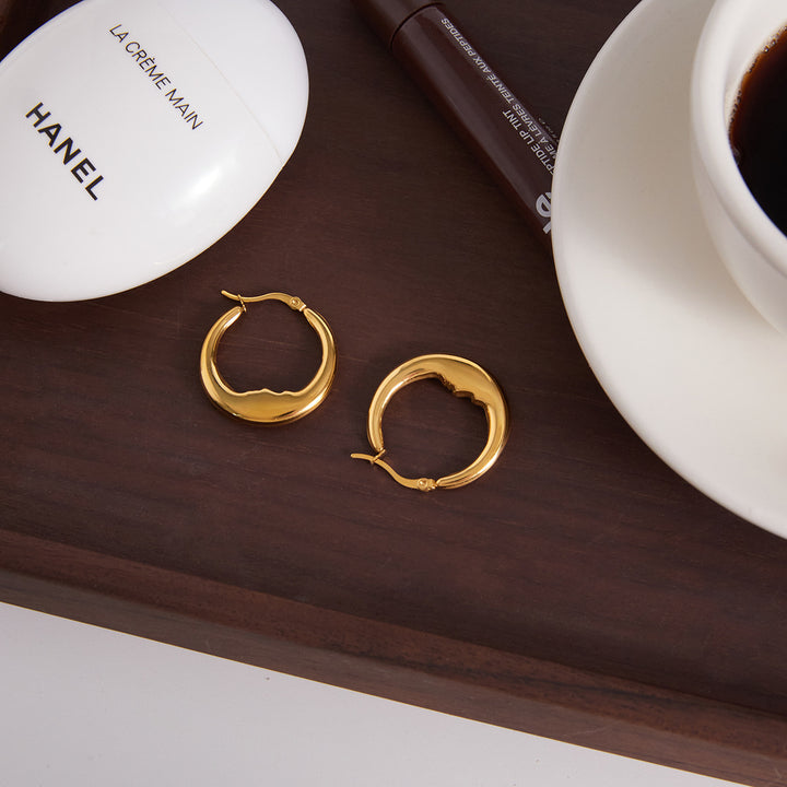 Minimalist Curved Hoop Earrings S925 Sterling Silver Gold Plated Jewelry