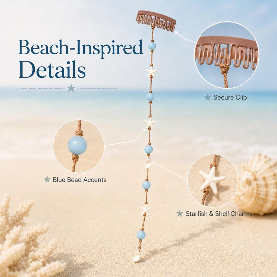 Beach Starfish Shell Hair Clip Extension Single Piece