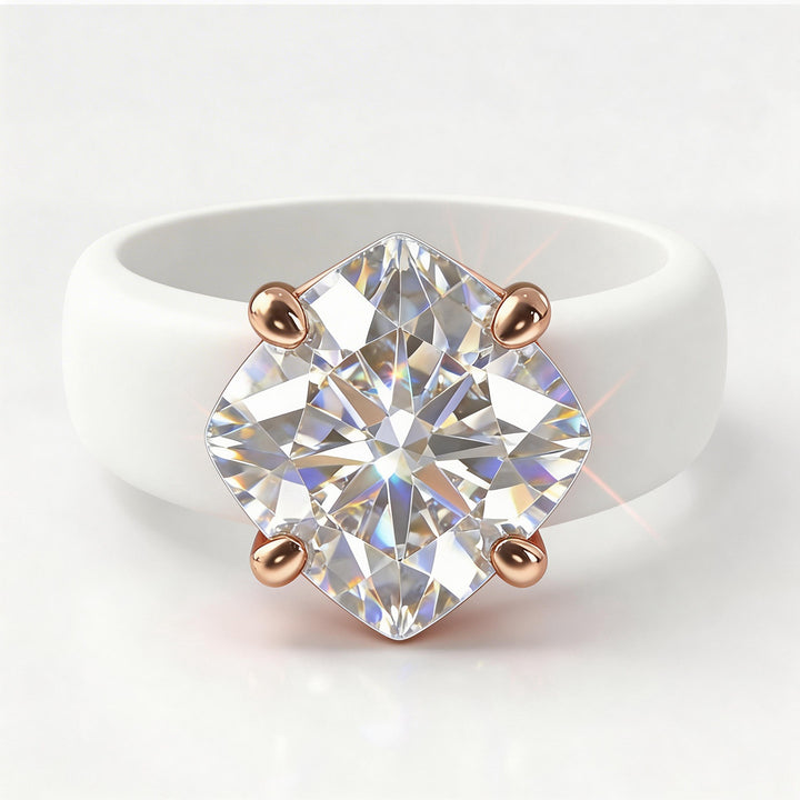 Bold Silicone Band & Diamond Statement Ring | Multiple Cut Options