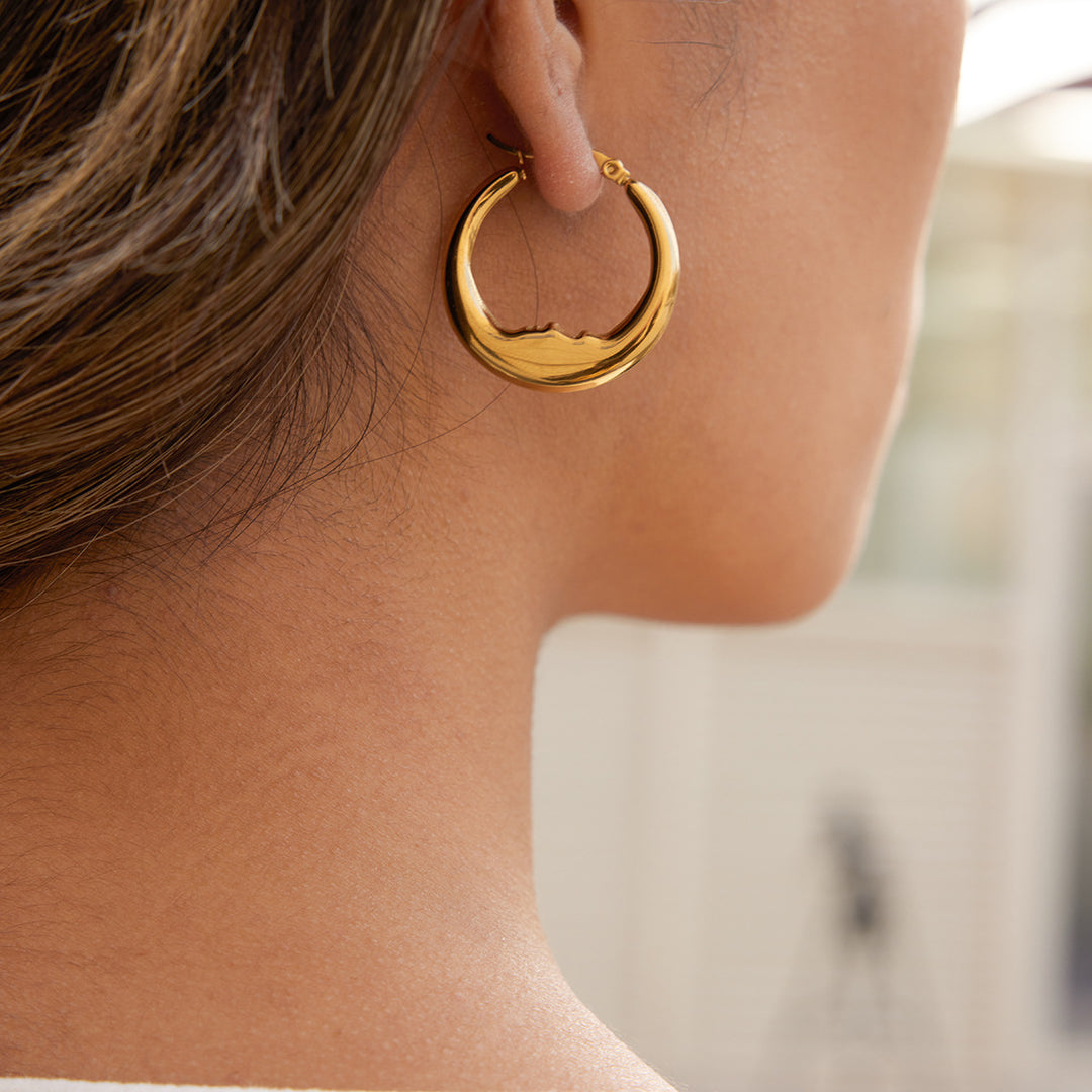 Minimalist Curved Hoop Earrings S925 Sterling Silver Gold Plated Jewelry