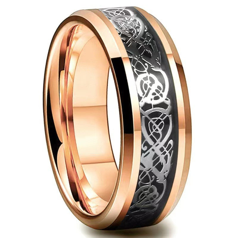 Vintage Celtic Pattern Couple Jewelry Ring Set Ornate Carved Diamond Wedding Band For Lovers