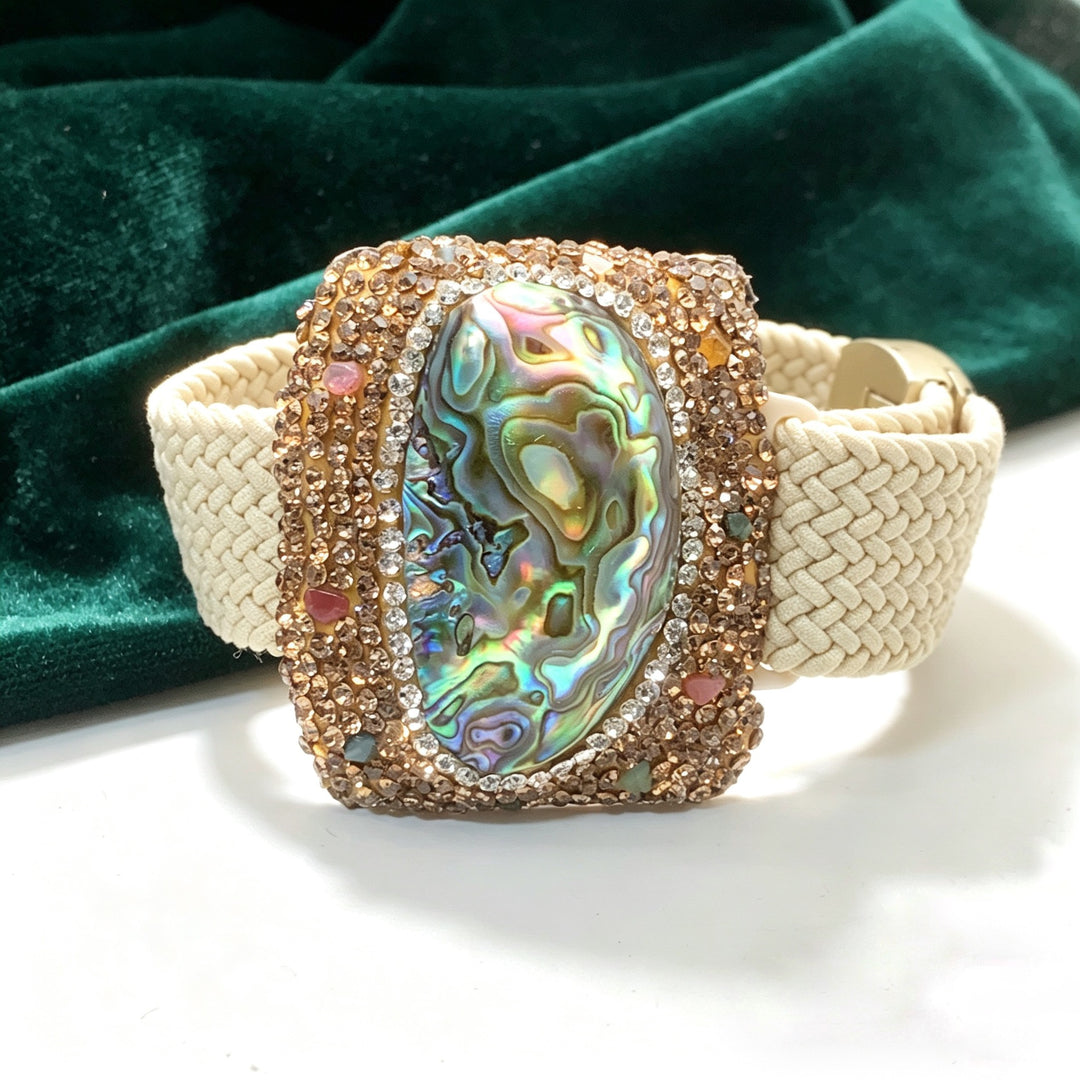 Natural Abalone Shell Crystal Bracelet for Women