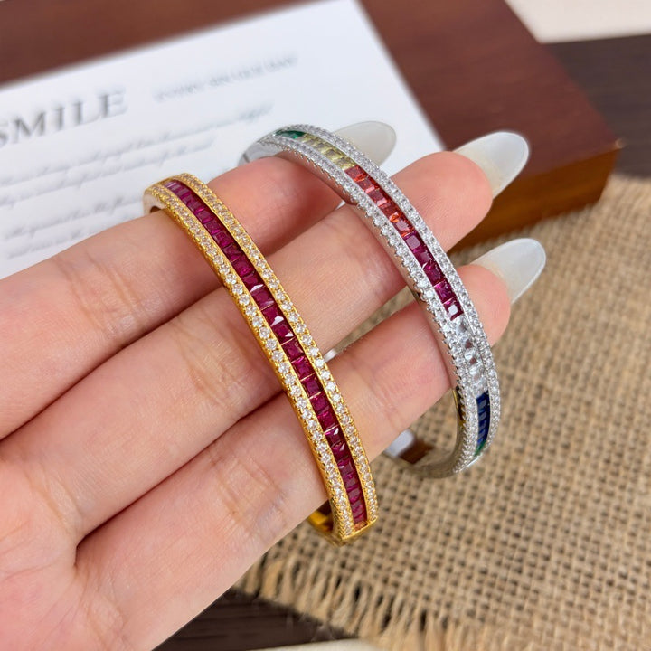 Colorful Diamond-Encrusted Bracelet