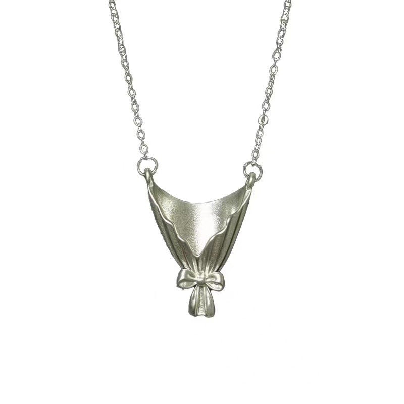 Romantic Flower Bouquet Necklace For Women DIY Dried Flower Pendant