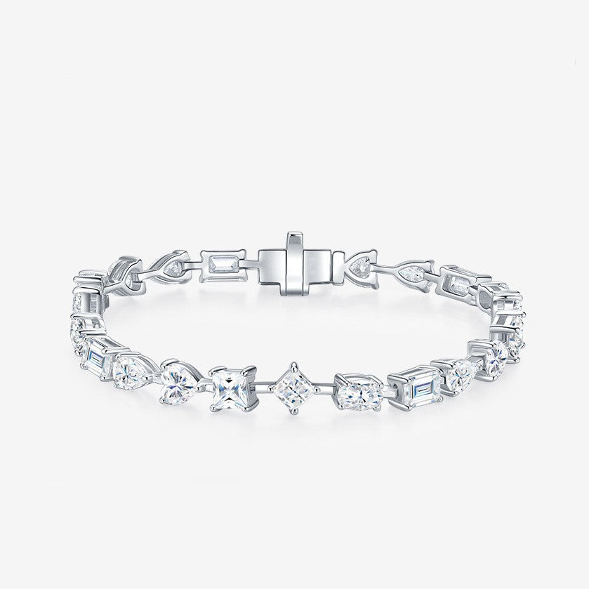 Minimalist Mixed-Cut Diamond Tennis Bracelet