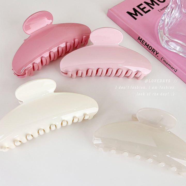 Creamy Acetate Large Hair Claw Clip Sweet Pink Beige Hair Clamp for Women