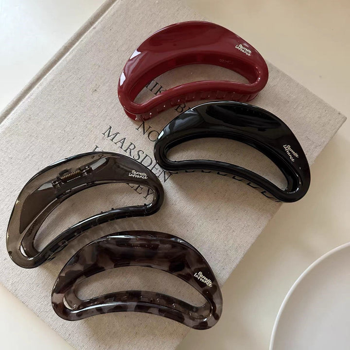 Curved Hollow Acetate Hair Claw Clip French Style Large Hair Clamp for Women