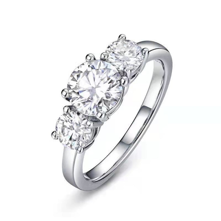 Minimalist Three-Stone Diamond Ring