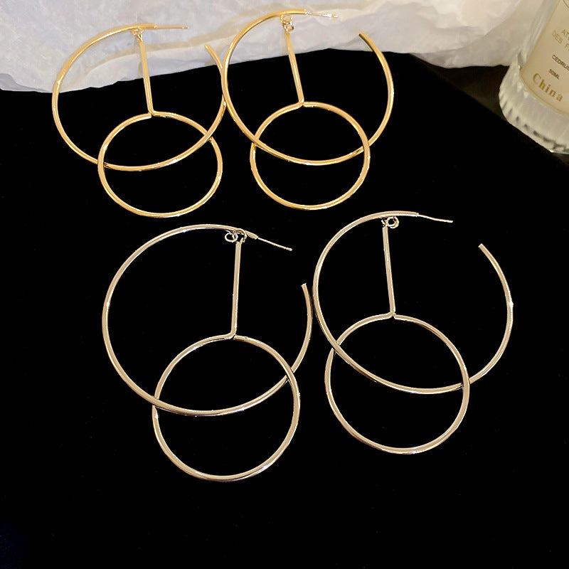 Minimalist Luxury Metal Hoop Earrings