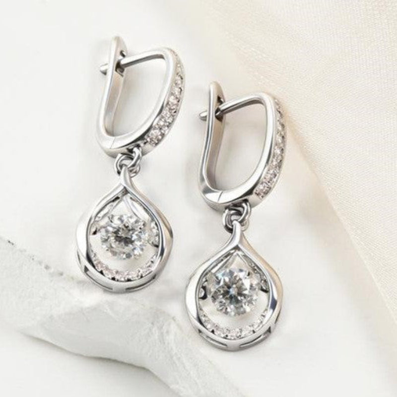Minimalist Teardrop Diamond Drop Earrings S925 Silver