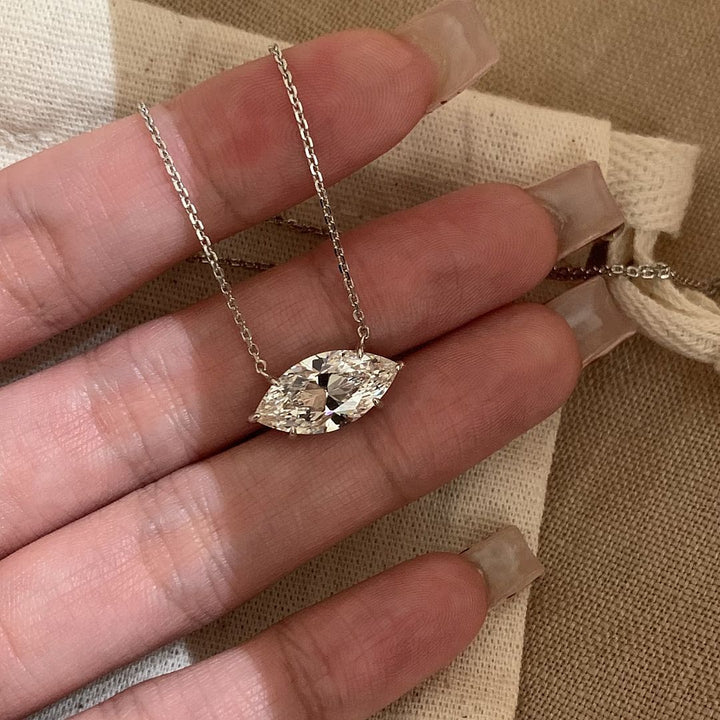 Marquise Crystal Necklace Minimalist Elegant Pendant
