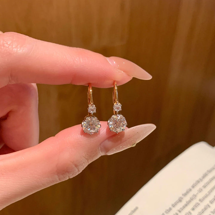 Dual Stone Drop Earrings