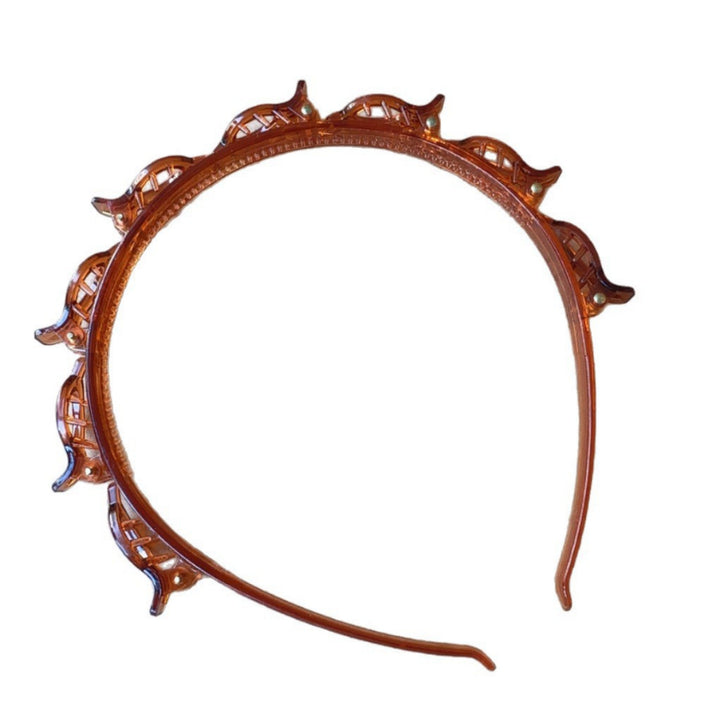 Minimalist Braided Hair Hoop with Clips Anti-Slip Headband for Women