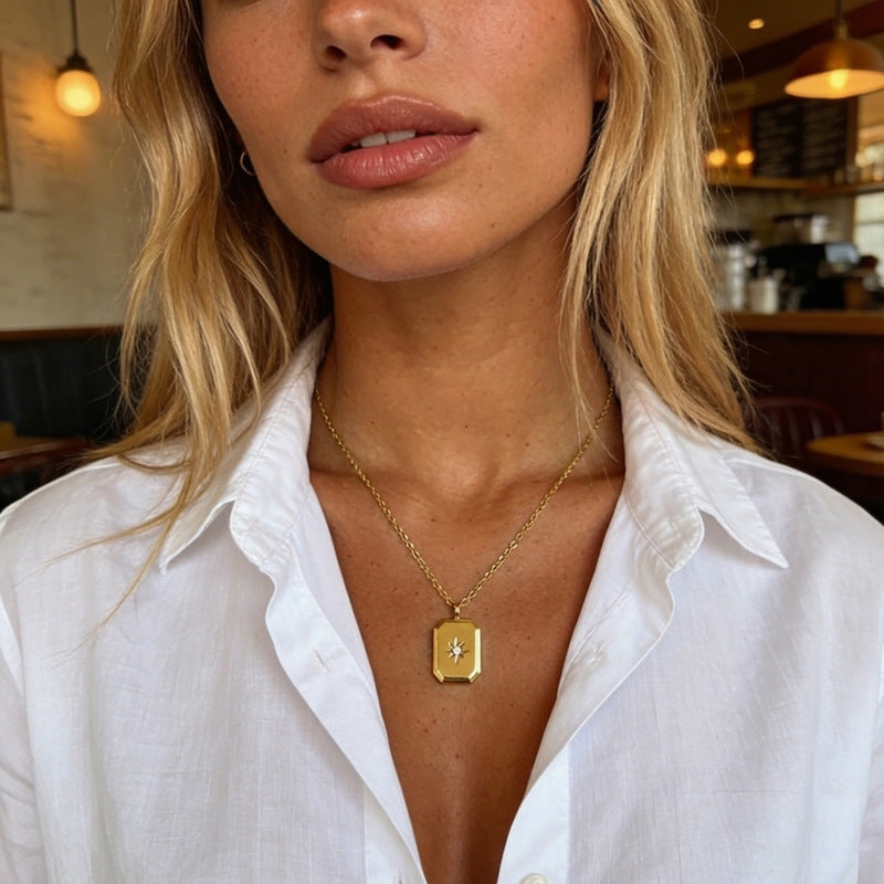 Minimal Starburst Pendant Necklace