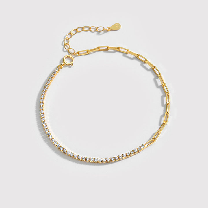 Two-Tone Cubic Diamond Chain Bracelet