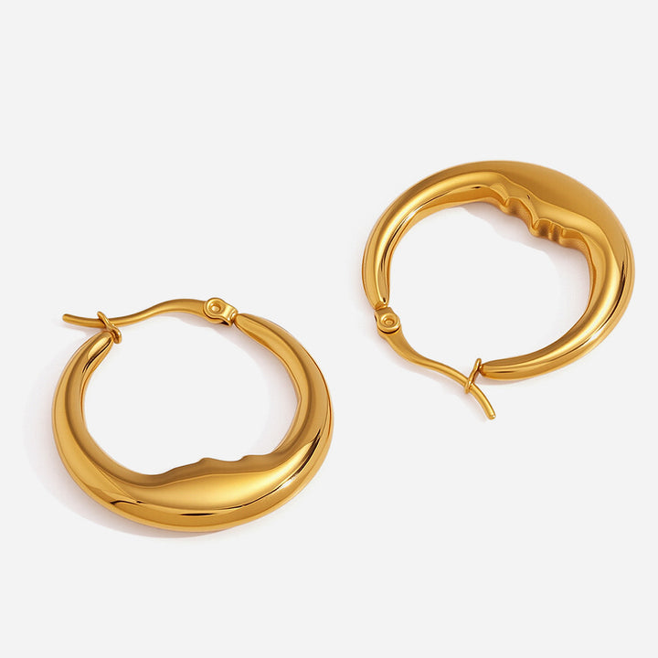 Minimalist Curved Hoop Earrings S925 Sterling Silver Gold Plated Jewelry