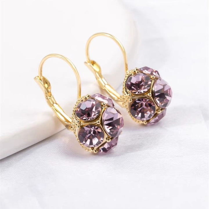 Round Cluster Diamond Leverback Earrings (Sparkling Vintage Luxury Style)
