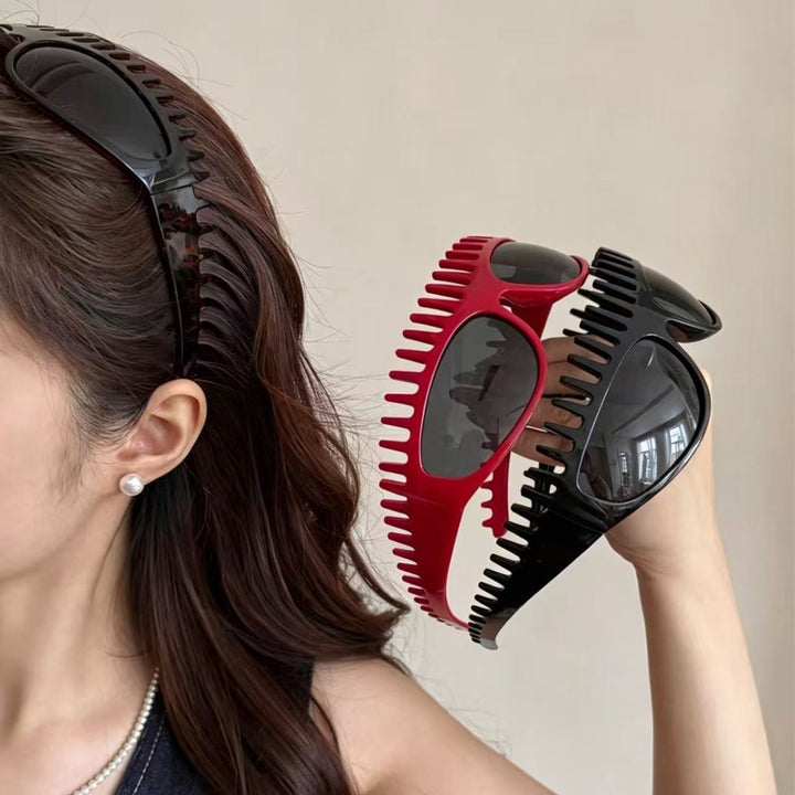 2-in-1 Sunglasses Hair Hoop Minimalist Acetate Sun-Protective Headband