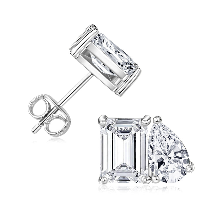 Minimalist Toi et Moi Diamond Stud Earrings S925 Silver