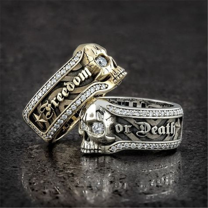 Halloween Skull Men's Ring Hip Hop Retro Bold Statement Band