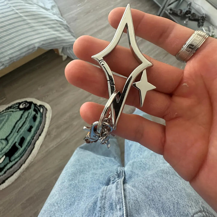 Stellar Star Keychain Hollow Star Shaped Key Holder