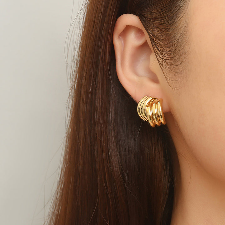 Minimalist Multi-Layer Cuff Earrings S925 Silver