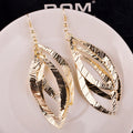 Vintage Spiral Leaf Drop Earrings