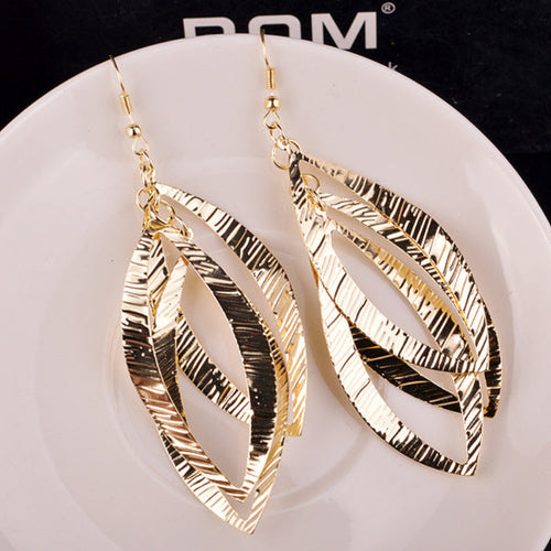 Vintage Spiral Leaf Drop Earrings
