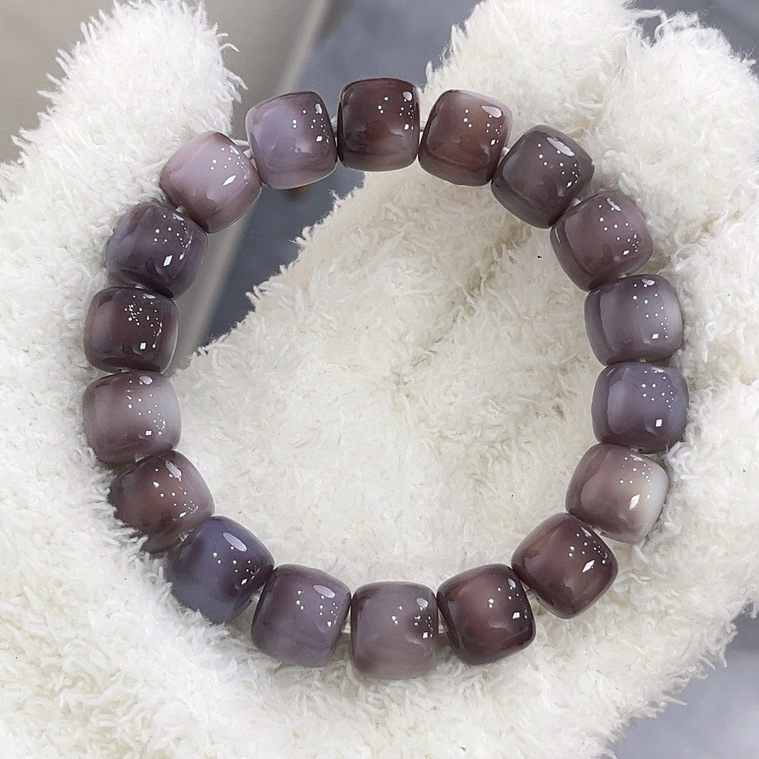 Gradient Square Bead Bodhi Root Bracelet