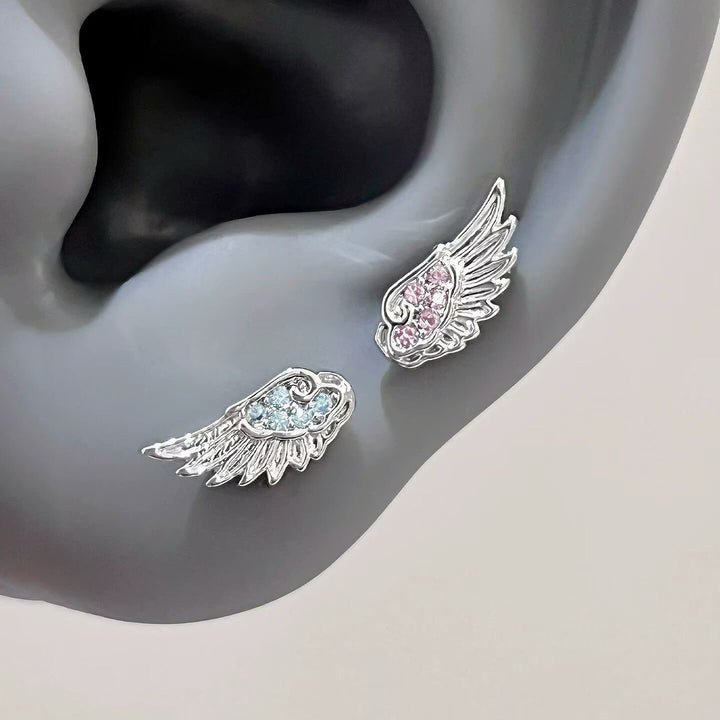 Wing Stud Earrings with Sterling Silver Post