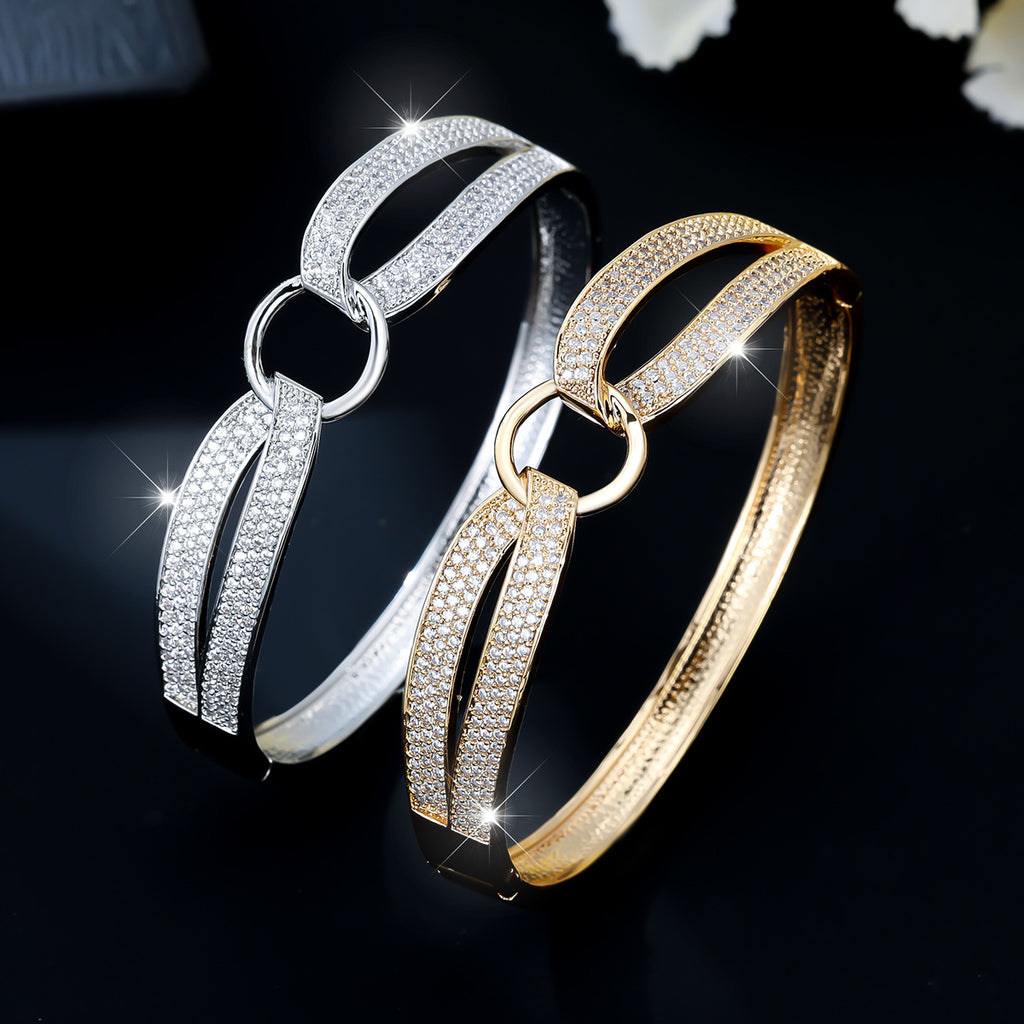 Diamond-Inspired Full Circle Bangle Bracelet