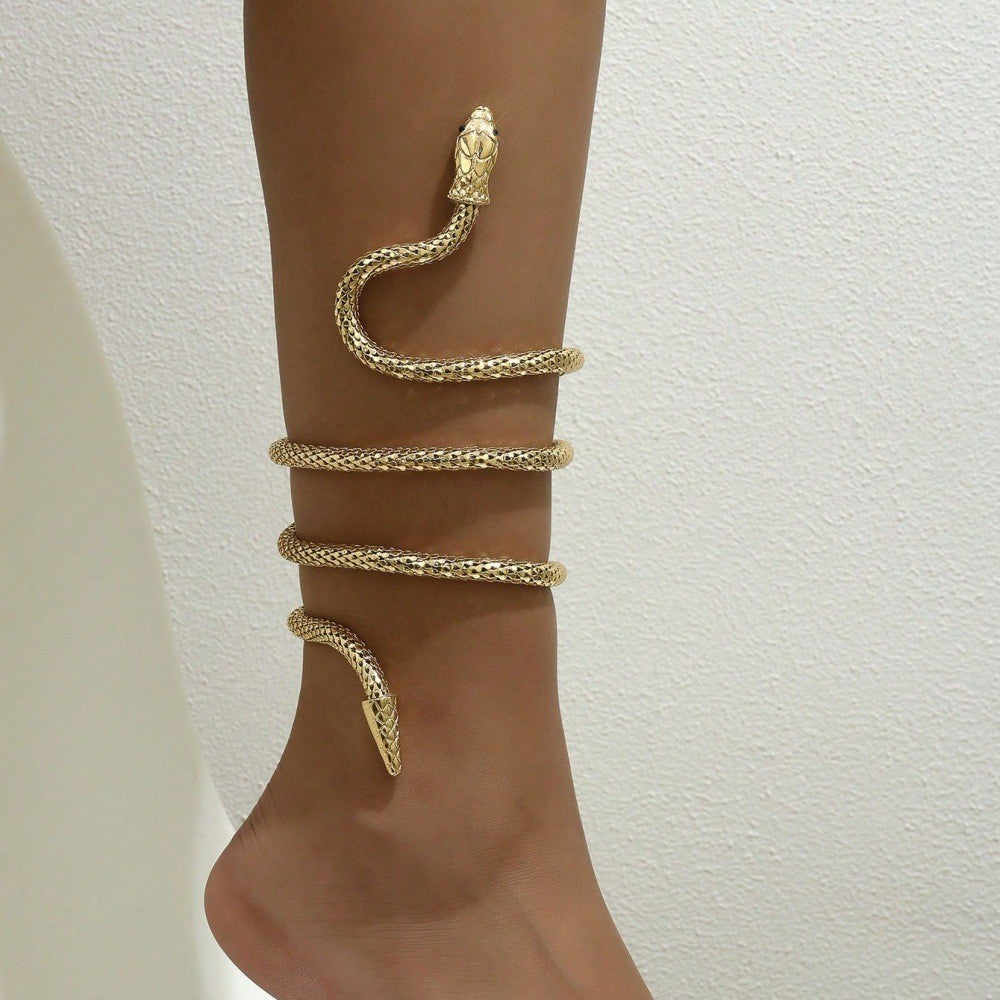 Flexible Snake Shaped Anklet Multi Wear Gold Snake Jewelry