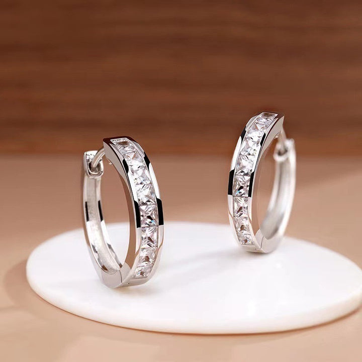 Square Cut Channel Hoop Earrings