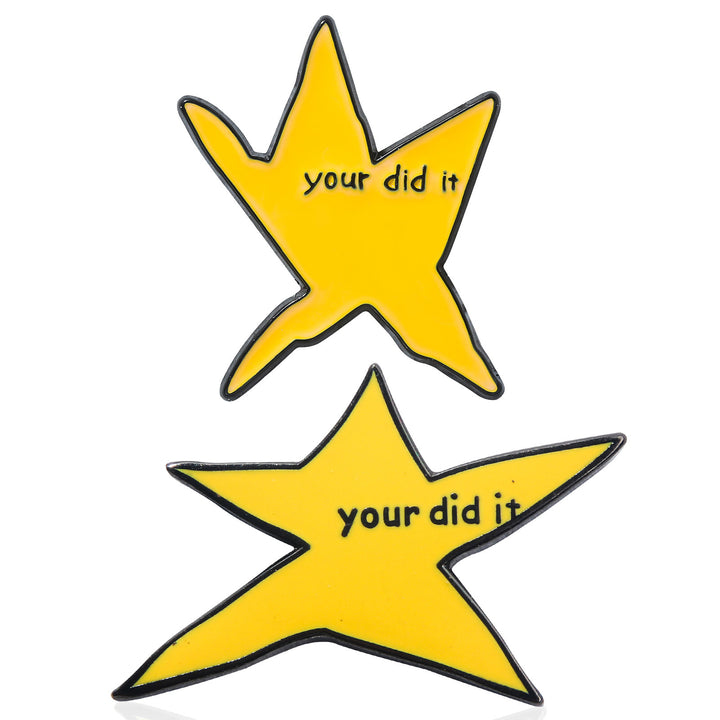 "Your Did It" Yellow Star Enamel Pin – Motivational Badge for Achievements